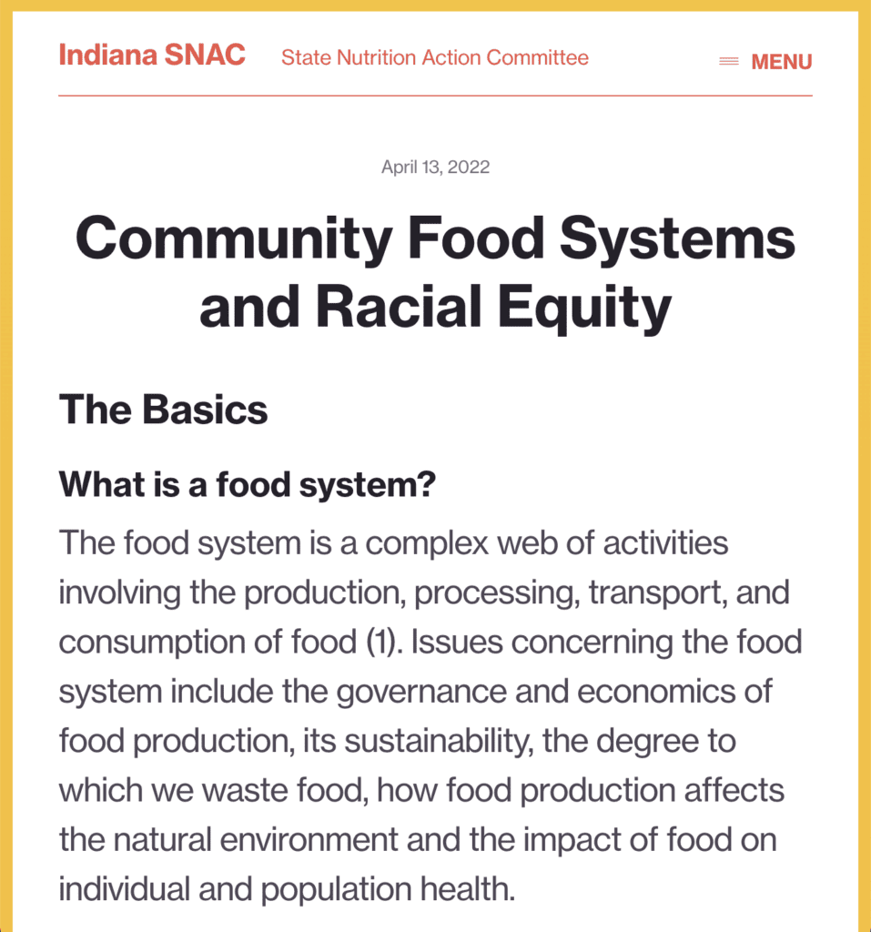 Community Food Systems and Racial Equity