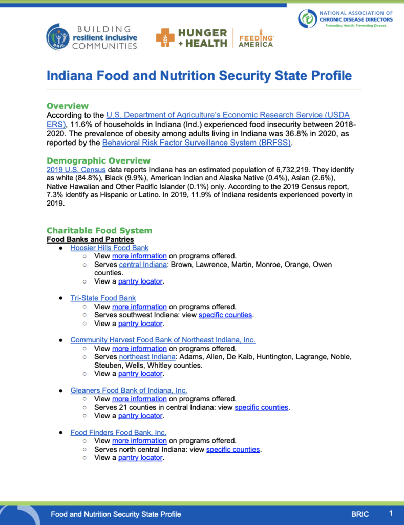 Food and Security State Profiles