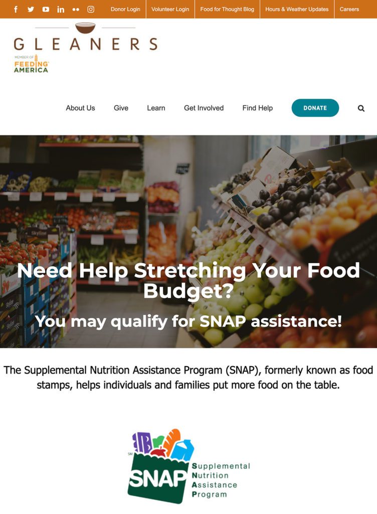 Website: Gleaners SNAP Outreach