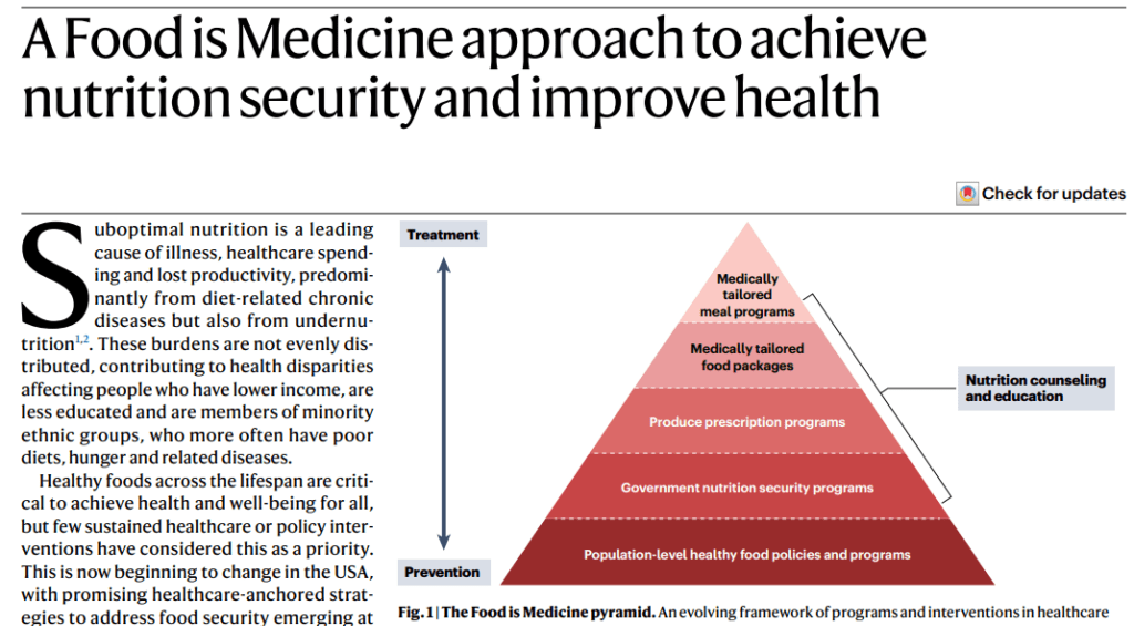 A Food is Medicine approach to achieve nutrition security and improve health